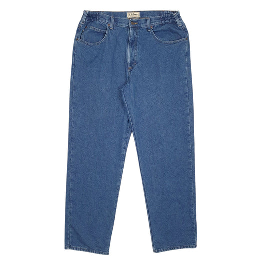 Mens Blue L.L.Bean Blanket Lined Comfort Waist JeansW36 L32