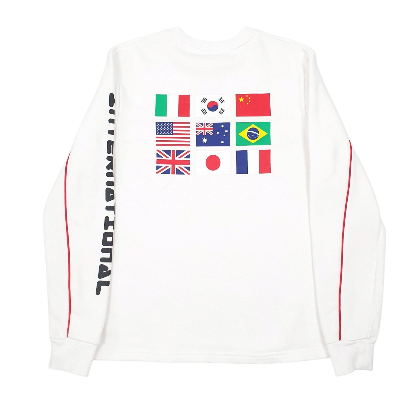 Mens White Fila  Crewneck Jumper