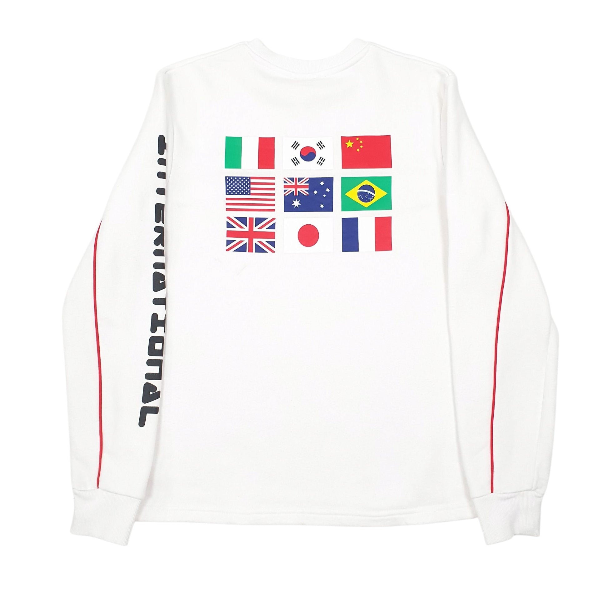 Mens White Fila  Crewneck Jumper