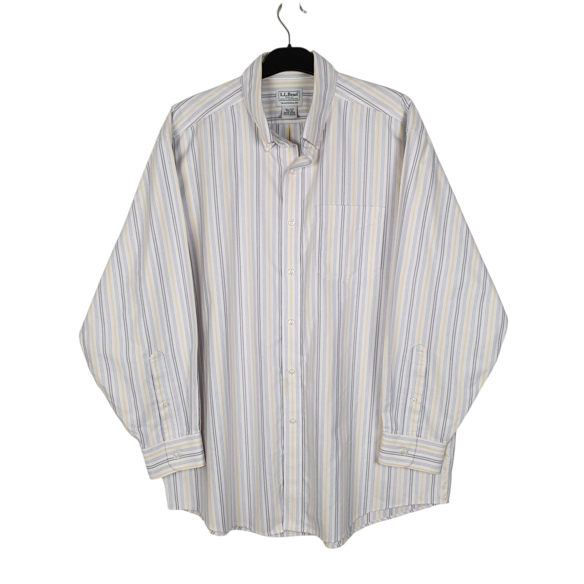Mens White L.L.Bean  Long Sleeve Shirt