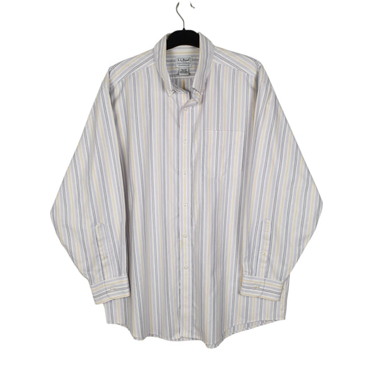 Mens White L.L.Bean  Long Sleeve Shirt