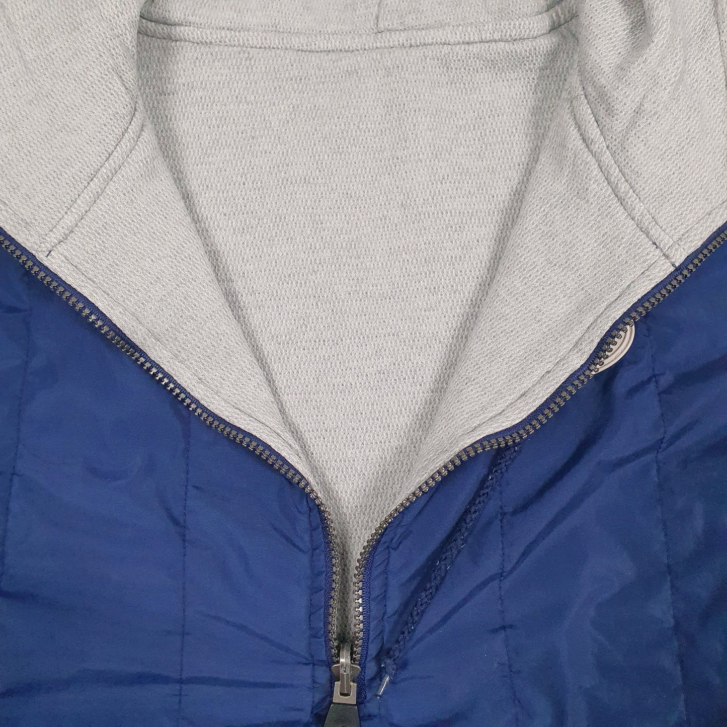 Mens Blue Adidas Vintage 90s Reversible Hoodie Coat