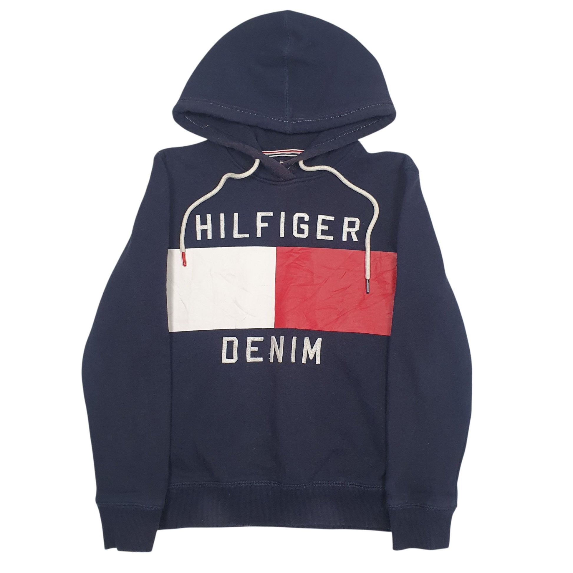 Womens Navy Tommy Hilfiger Spellout Hoodie Jumper