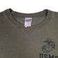 Mens Green Soffe United States Marine Corp USMC Vintage 90s Crewneck Jumper