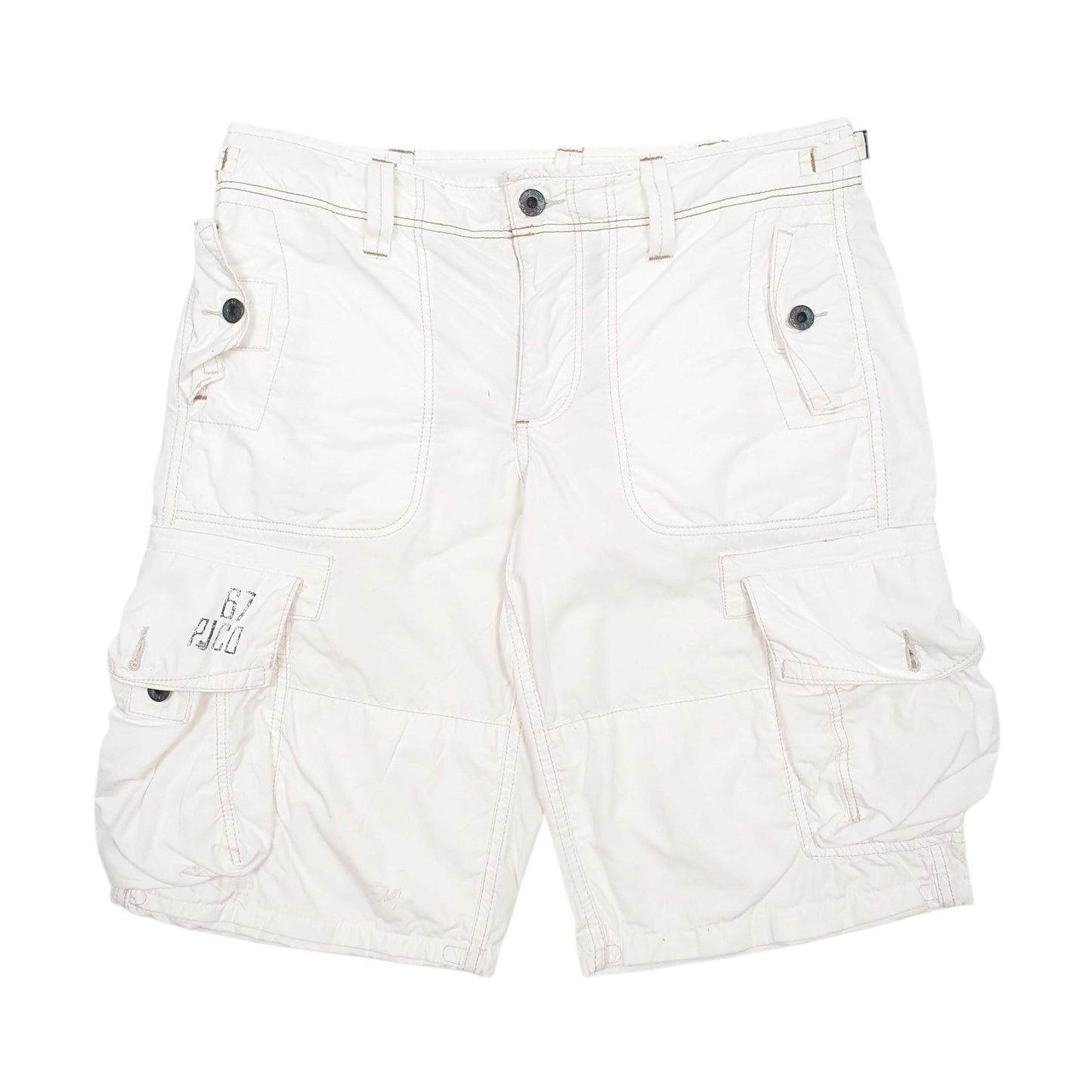 Womens White Ralph Lauren Polo Jeans Cargo Shorts