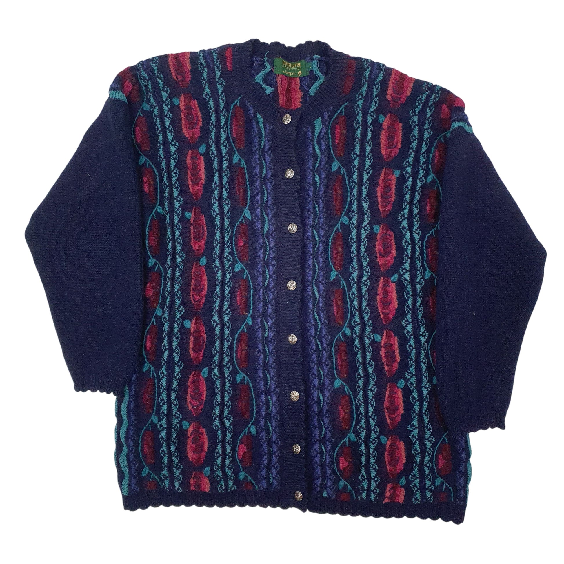 Womens Navy Country Living  Cardigan Jumper