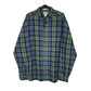 Mens Blue L.L.Bean Thick Flannel Plaid Long Sleeve Shirt