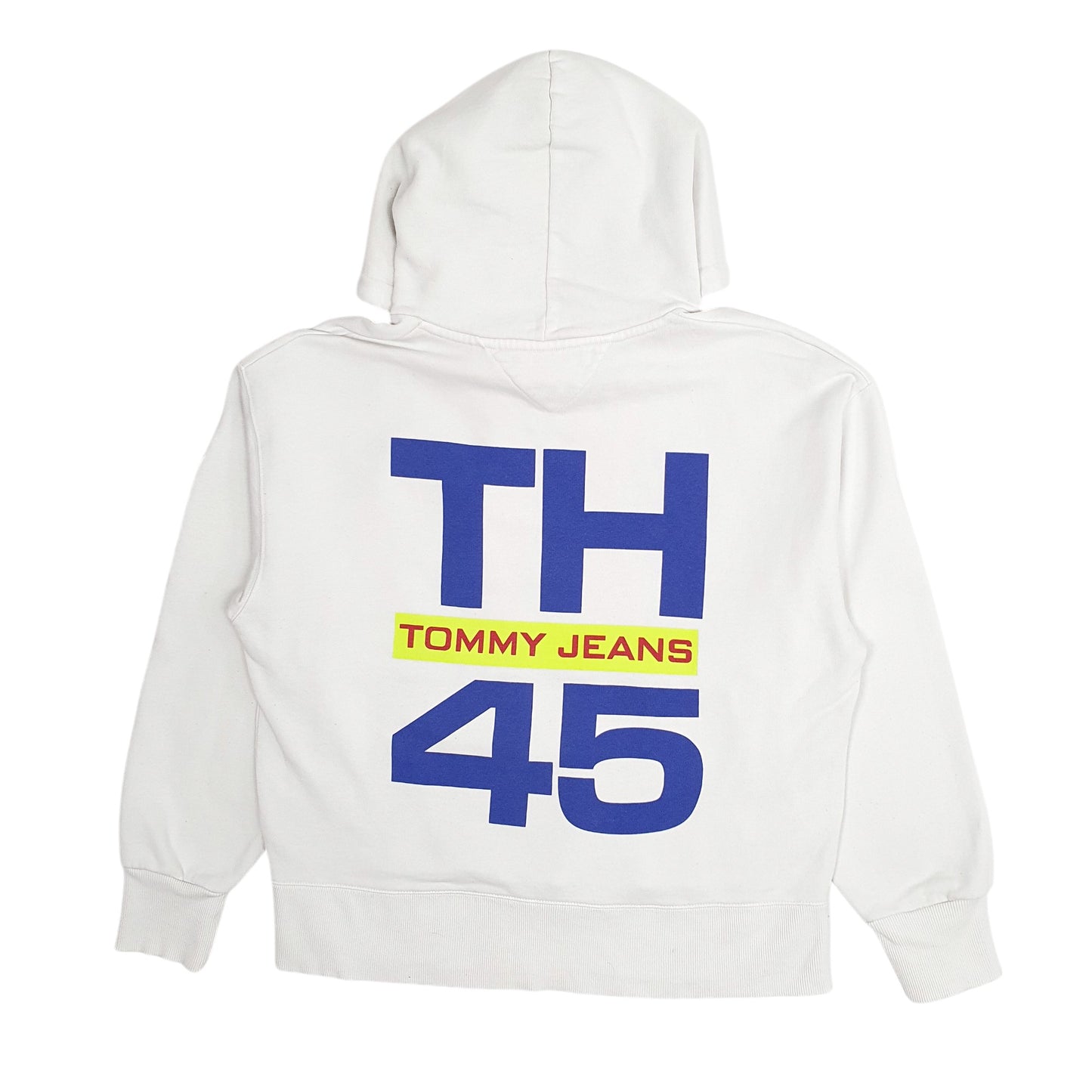 Mens White Tommy Hilfiger Tommy Jeans Sailing Gear Hoodie Jumper