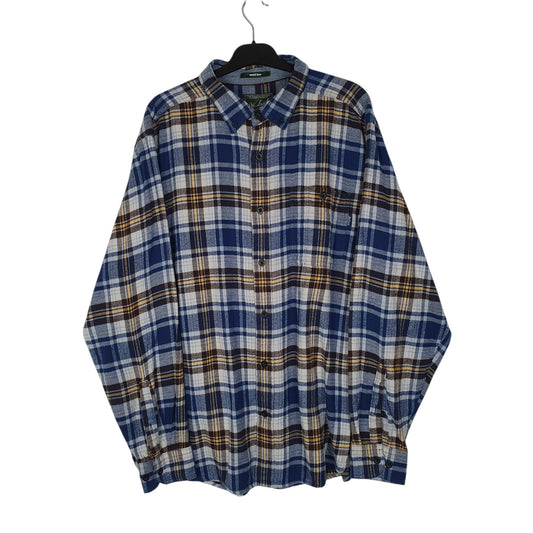 Mens Blue Woolrich Thick Flannel Plaid Long Sleeve Shirt