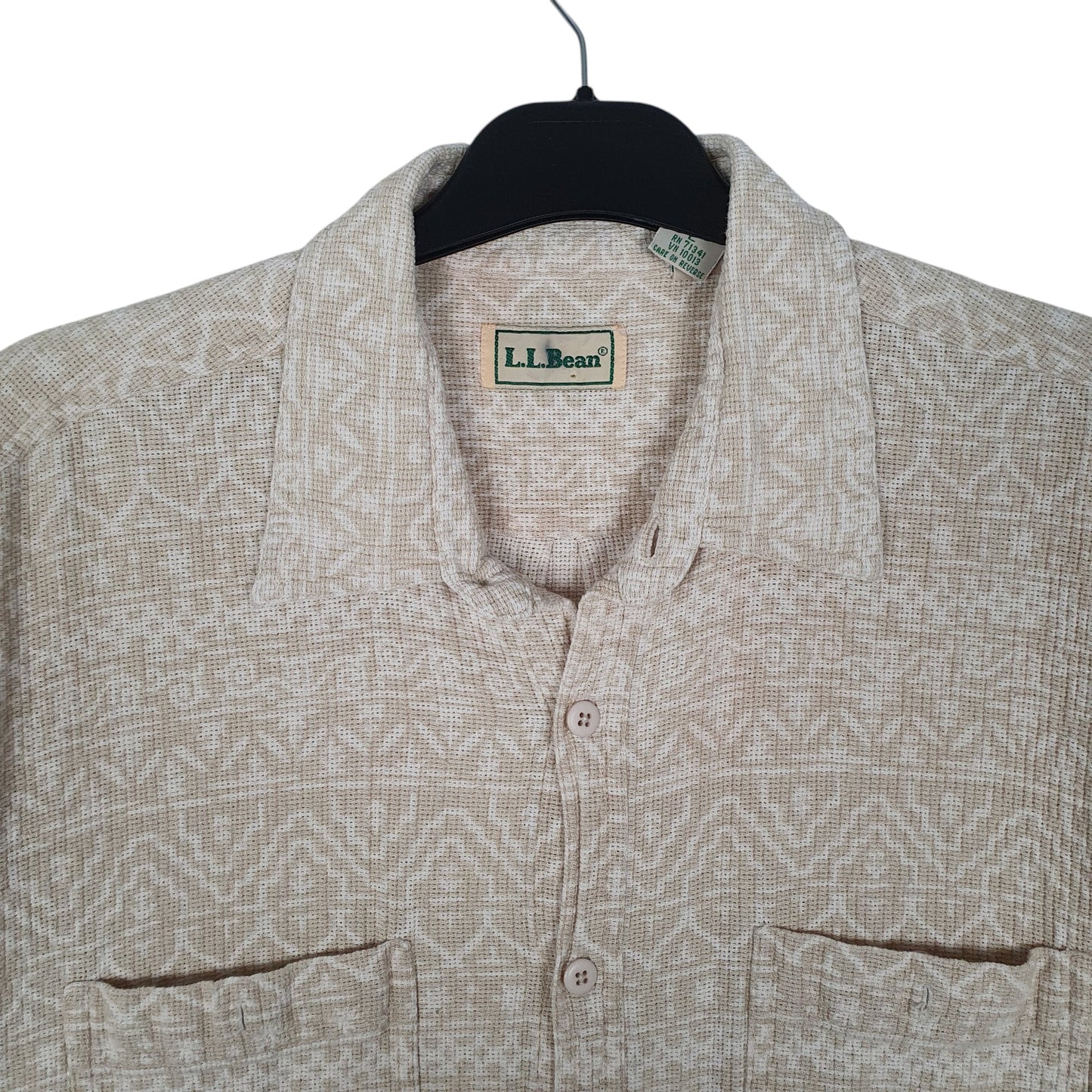 Mens Beige L.L.Bean Vintage 1990s  Shirt