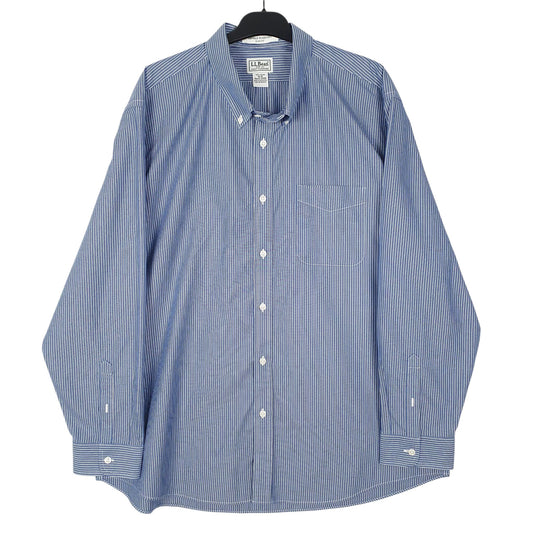 Mens Blue L.L.Bean Slim Fit Long Sleeve Shirt