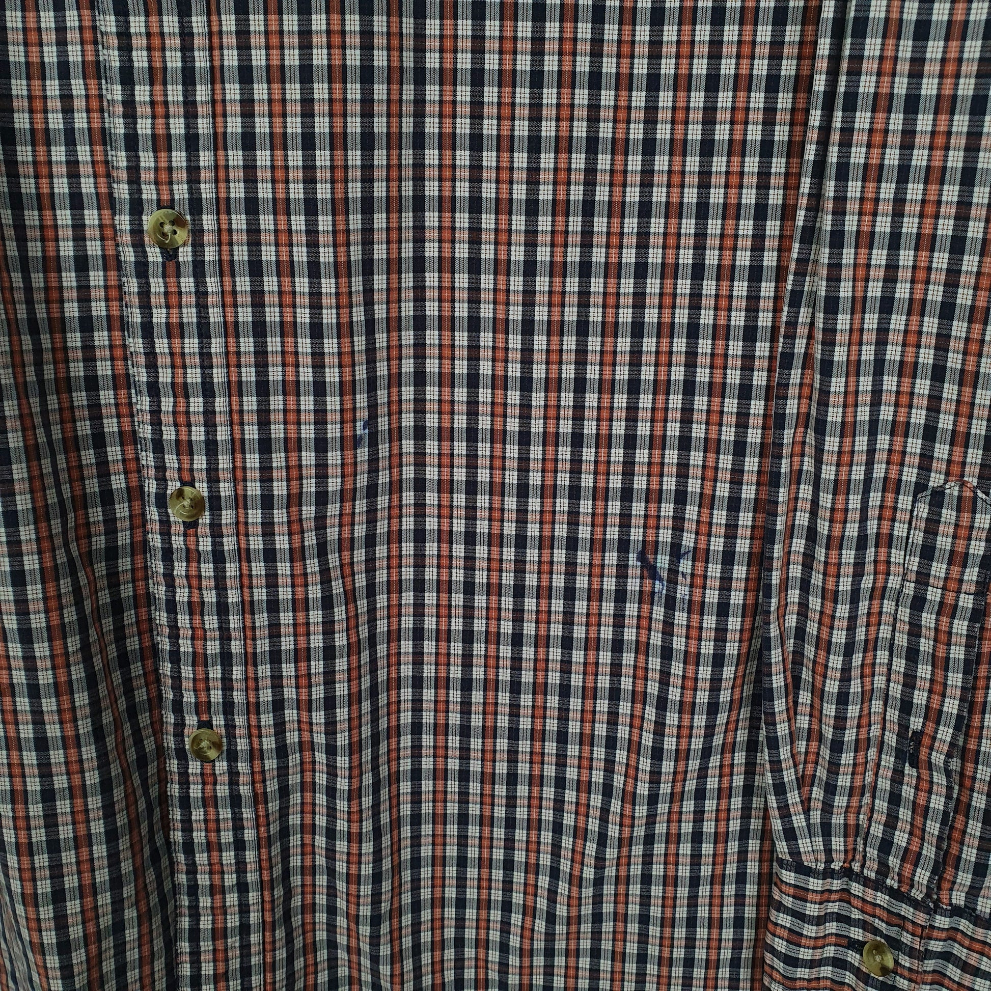 Mens Orange L.L.Bean Vintage 90s  Shirt