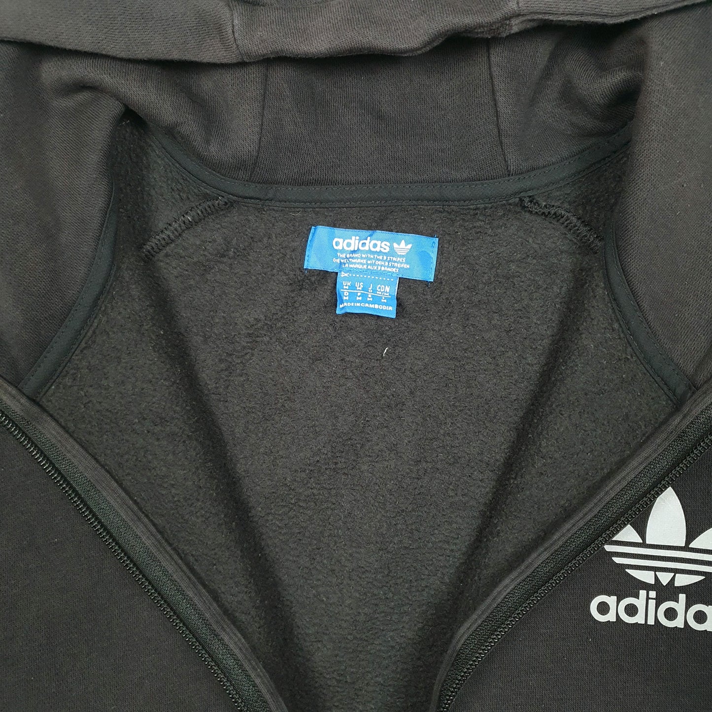 Mens Grey Adidas Hoodie Full Zip Jumper
