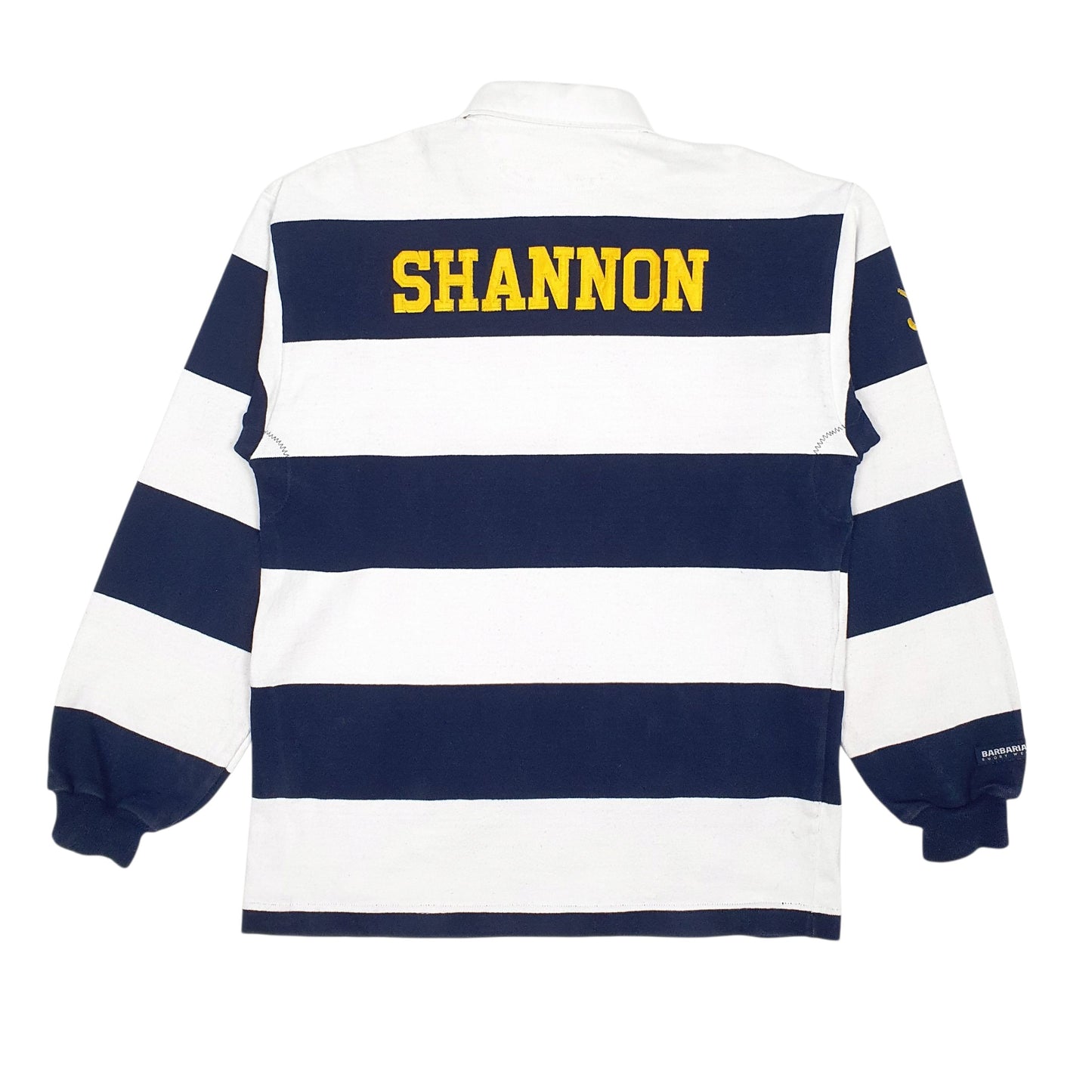 Mens White Barbarian Rugby Crewneck Polo Shirt