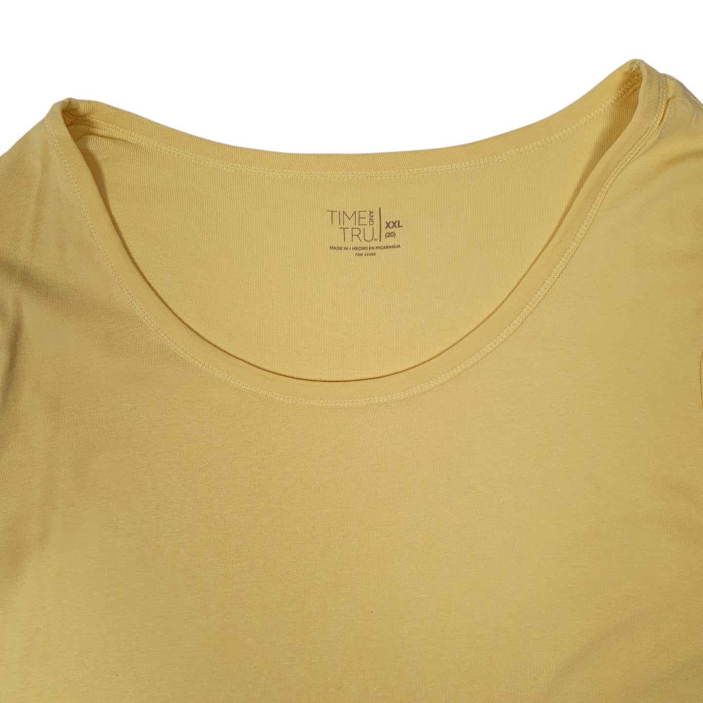 Mens Yellow Time & Tru  Hoodie T Shirt