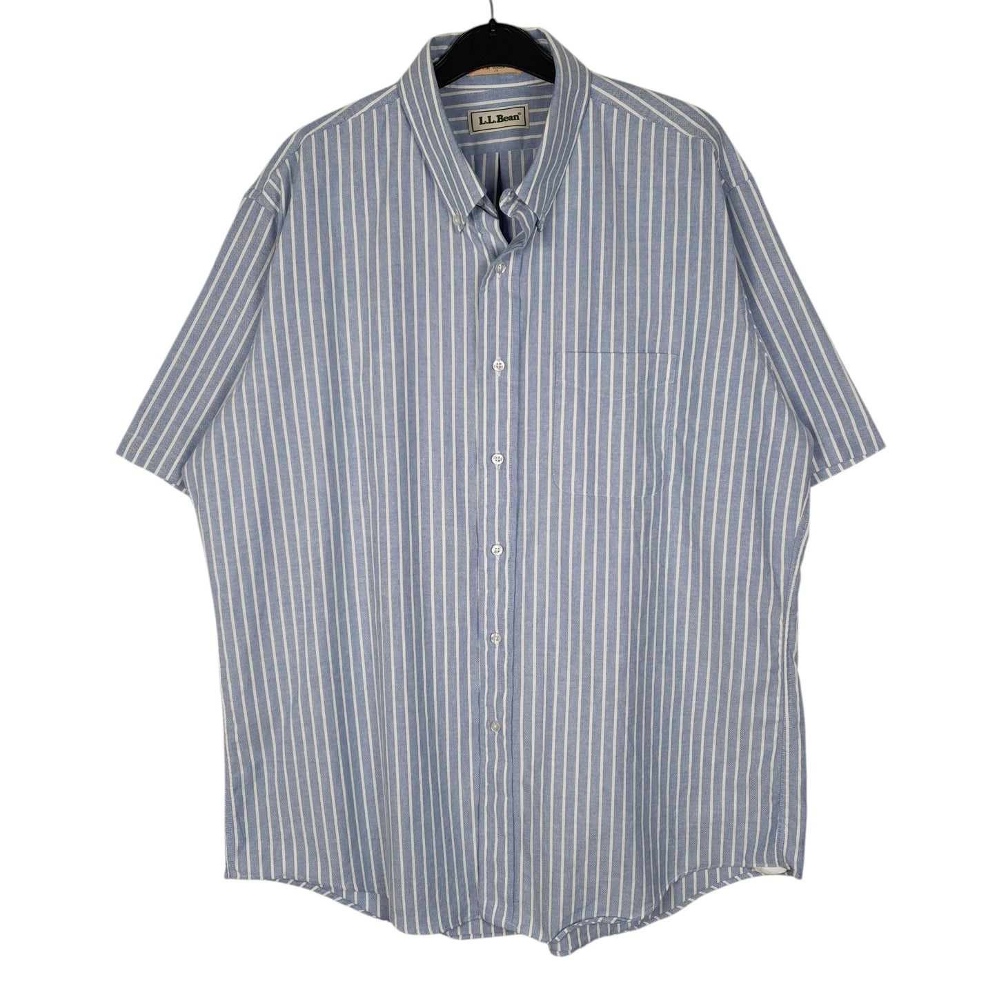 Mens Blue L.L.Bean Vintage 80s Made In USA Short Sleeve Shirt