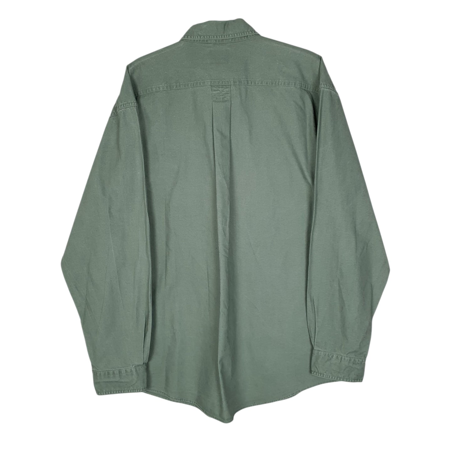 Mens Green L.L.Bean Sunwashed Canvas Shirt  Shirt