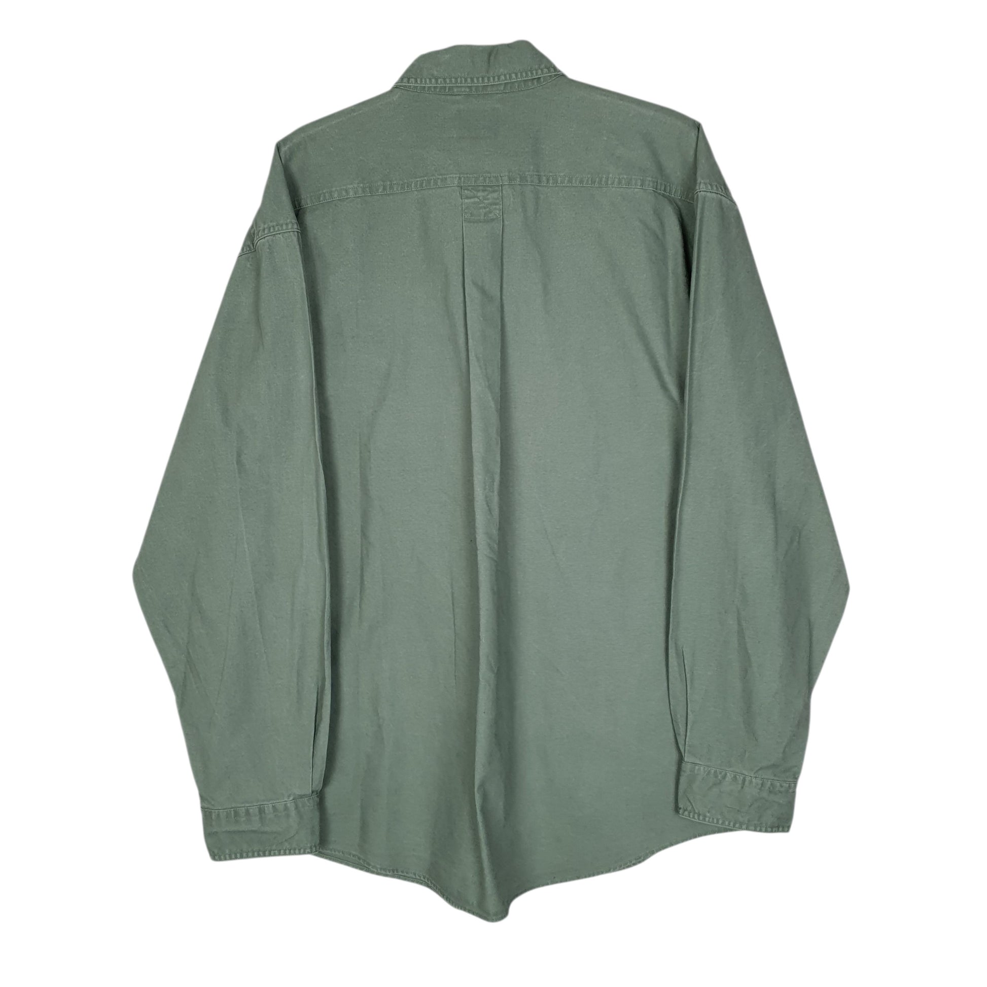 Mens Green L.L.Bean Sunwashed Canvas Shirt  Shirt