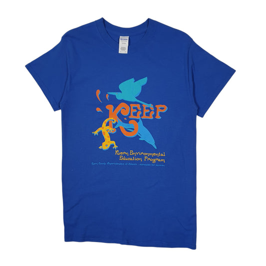 Mens Blue Jerzees Environmental Education Short Sleeve T Shirt