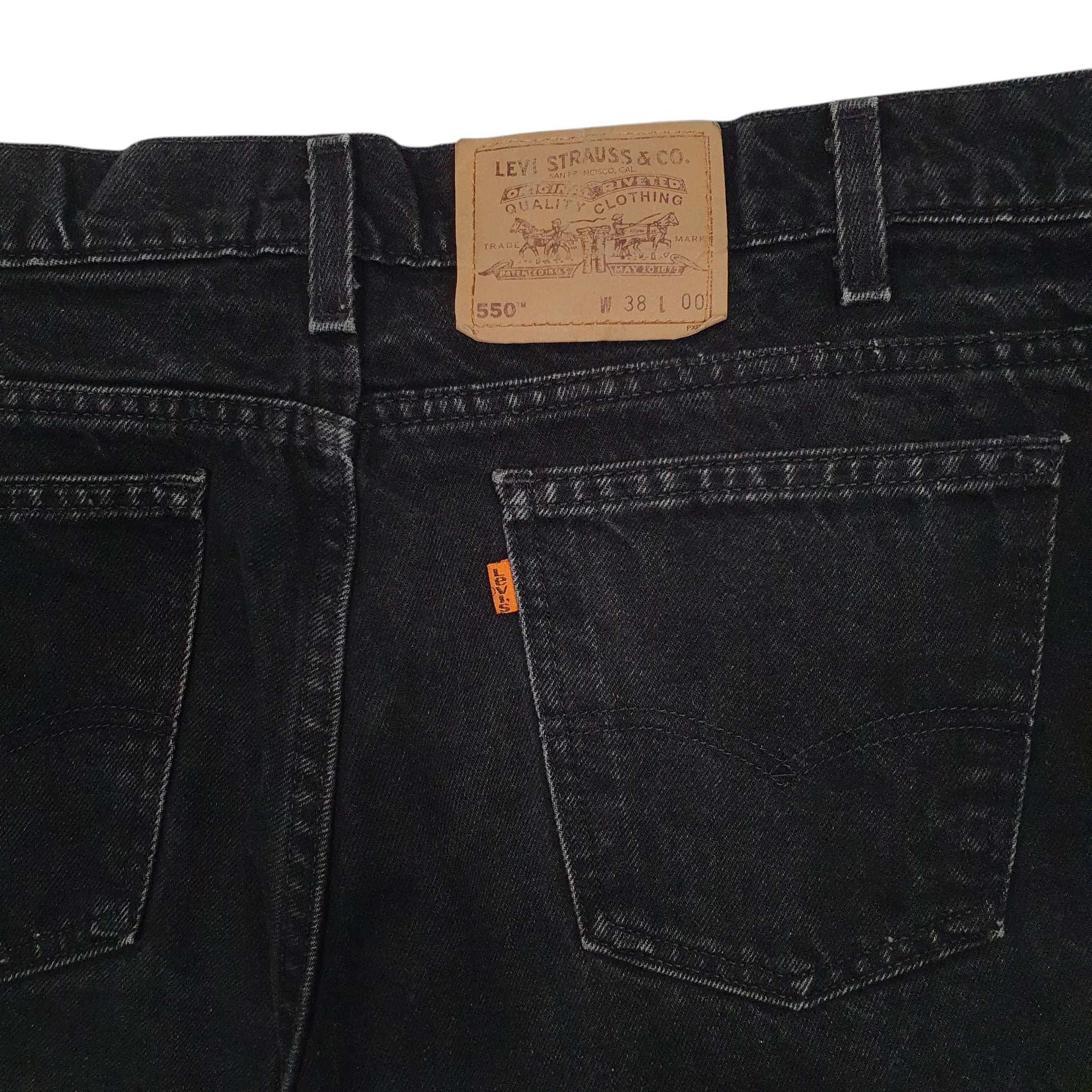 Mens Black Levis Vintage 90s Orange Tab 550  Shorts