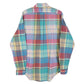 Mens Green Ralph Lauren Vintage 90s Madras  Shirt