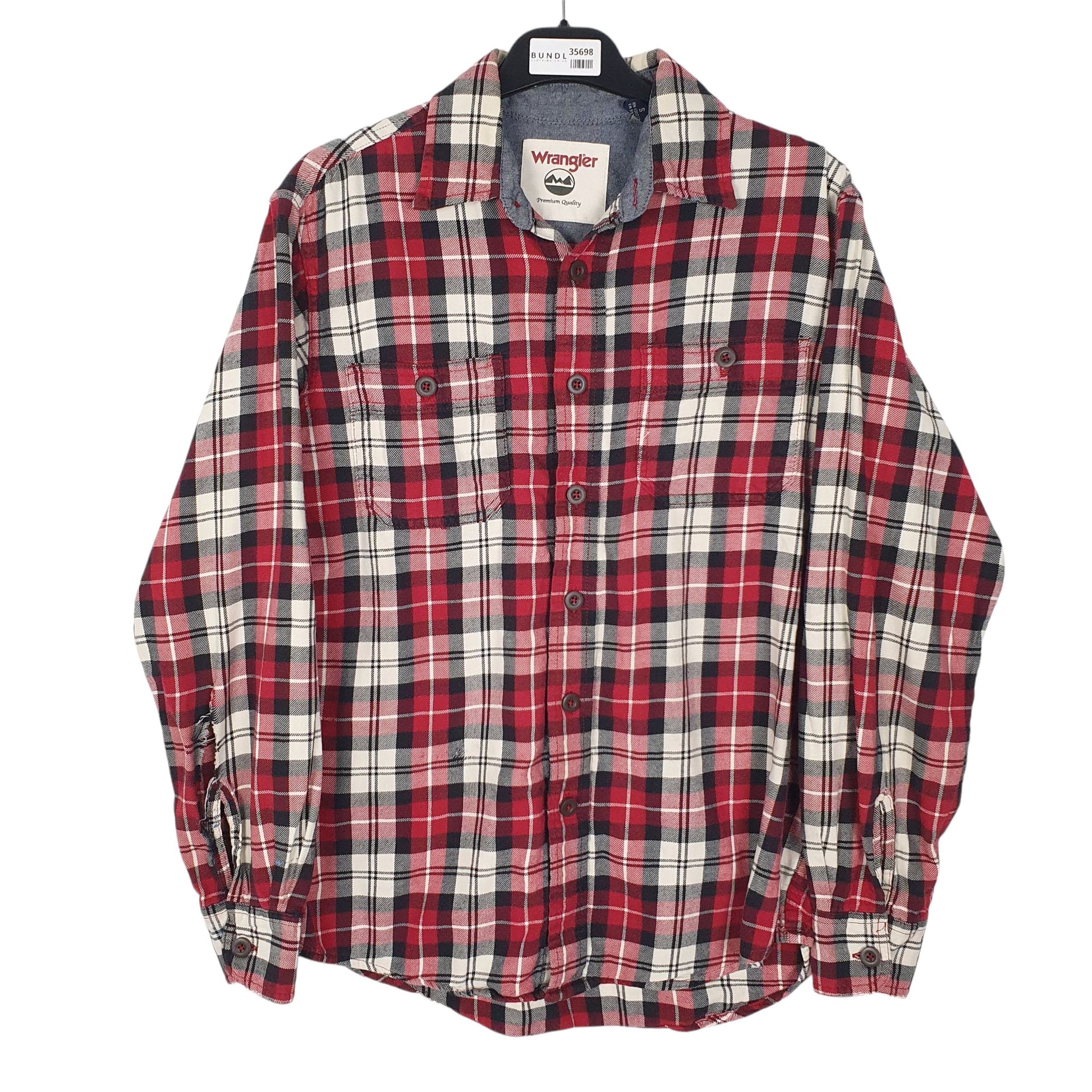 Mens Red Wrangler  Long Sleeve Shirt