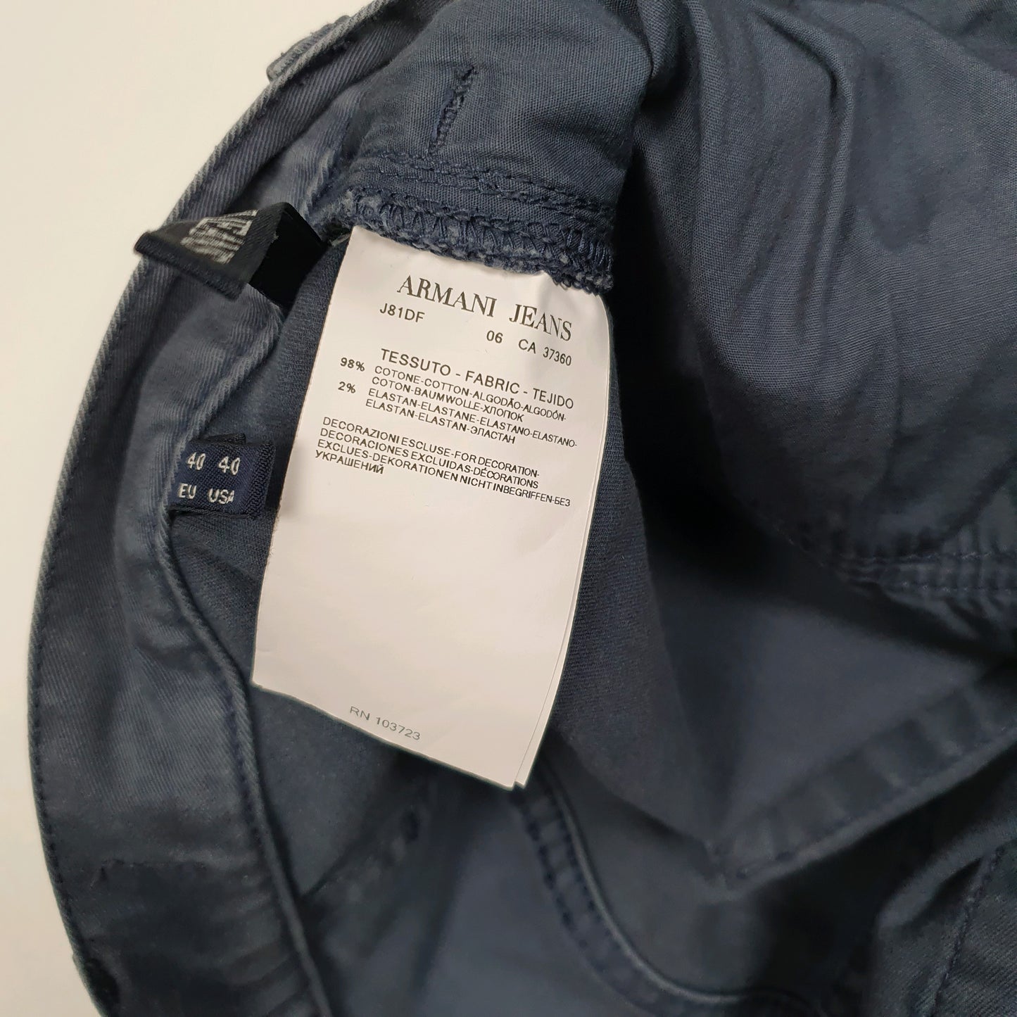 Mens Navy Armani   Trousers