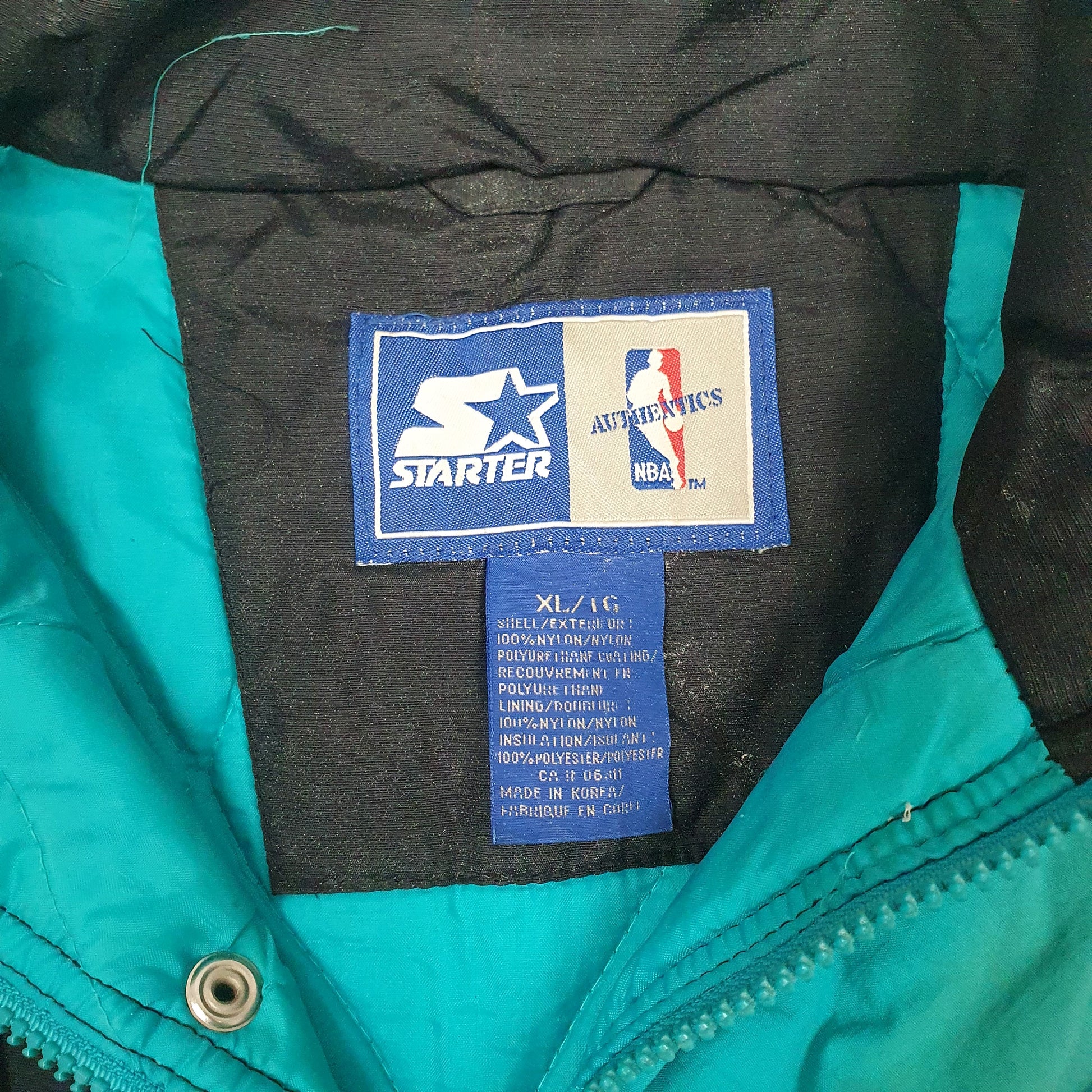 Mens Black Starter Vintage 90s NBA Vancouver Grizzlies  Coat