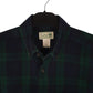 Mens Navy L.L.Bean Thick Flannel Plaid Chamois  Shirt