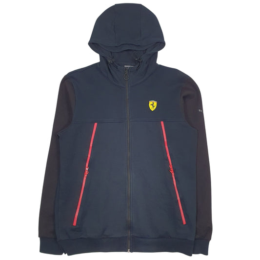 Mens Navy Puma Ferrari Full Zip Jumper
