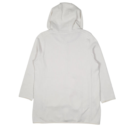 Womens White Tommy Hilfiger Hoodie Trench Longline Full Zip Jumper