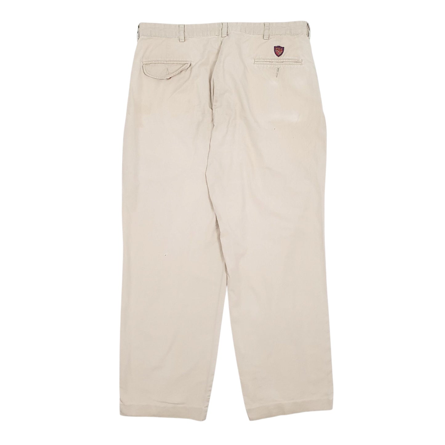 Mens Beige Polo Ralph Lauren Golf Vintage Pleated  Trousers