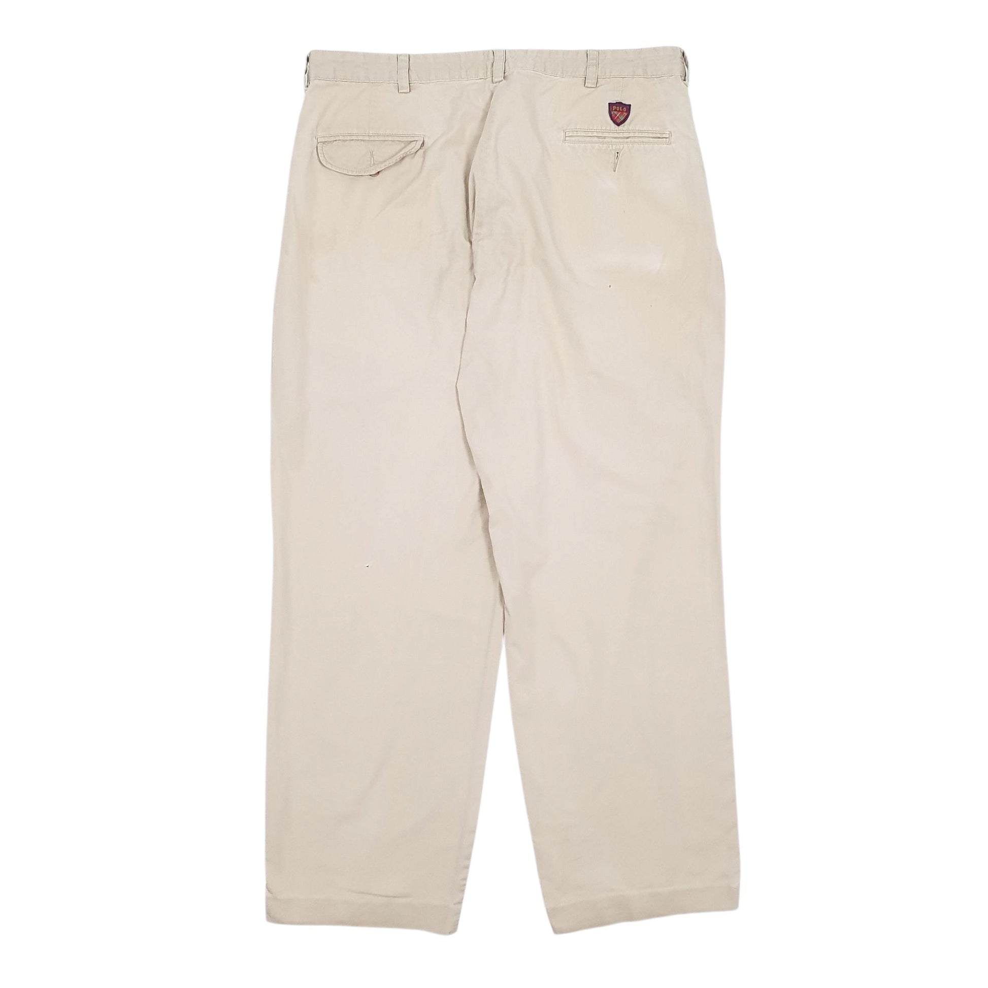Mens Beige Polo Ralph Lauren Golf Vintage Pleated  Trousers
