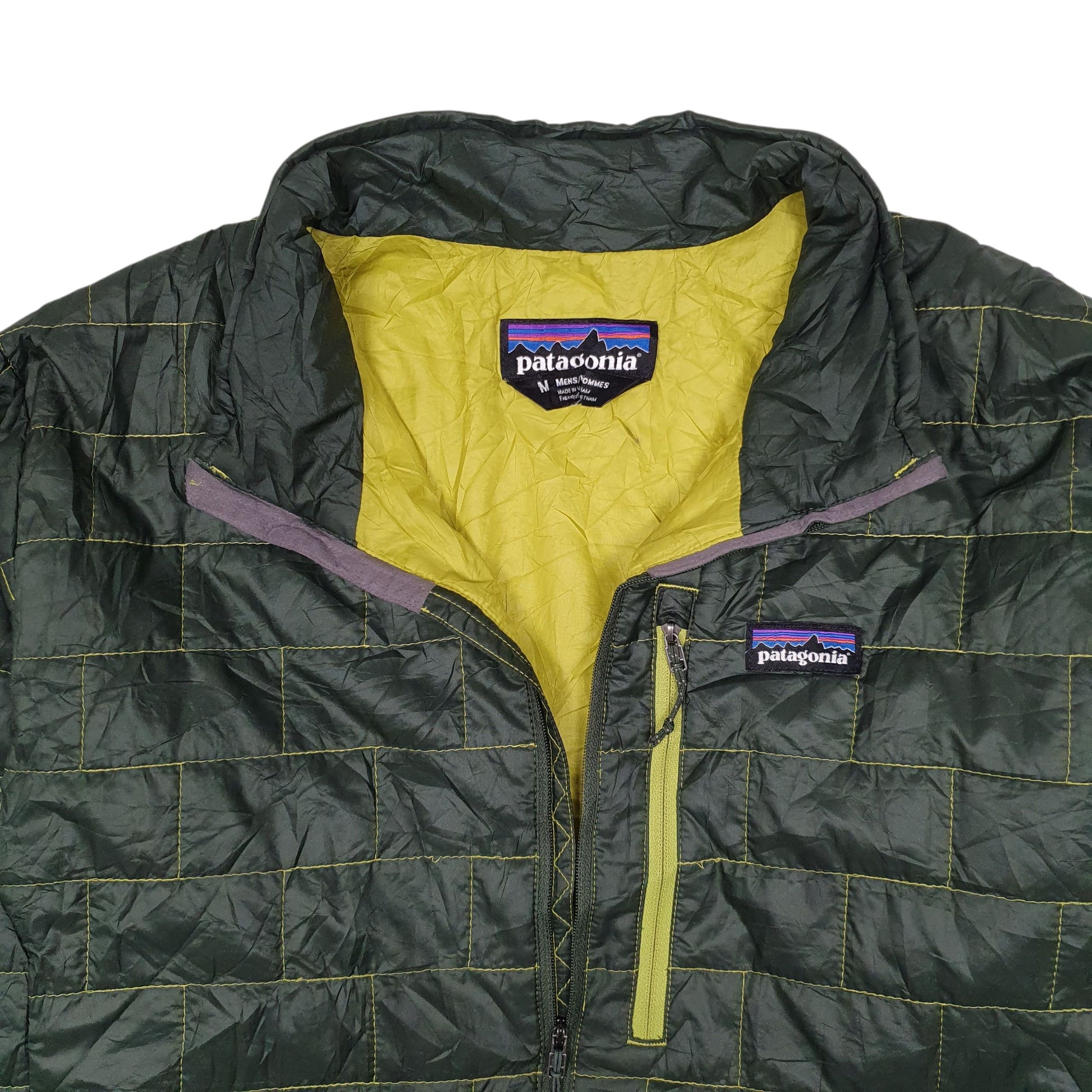 Mens Green Patagonia Nano Puff Pullover Half Zip  Coat