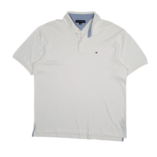 Mens White Tommy Hilfiger  Short Sleeve Polo Shirt