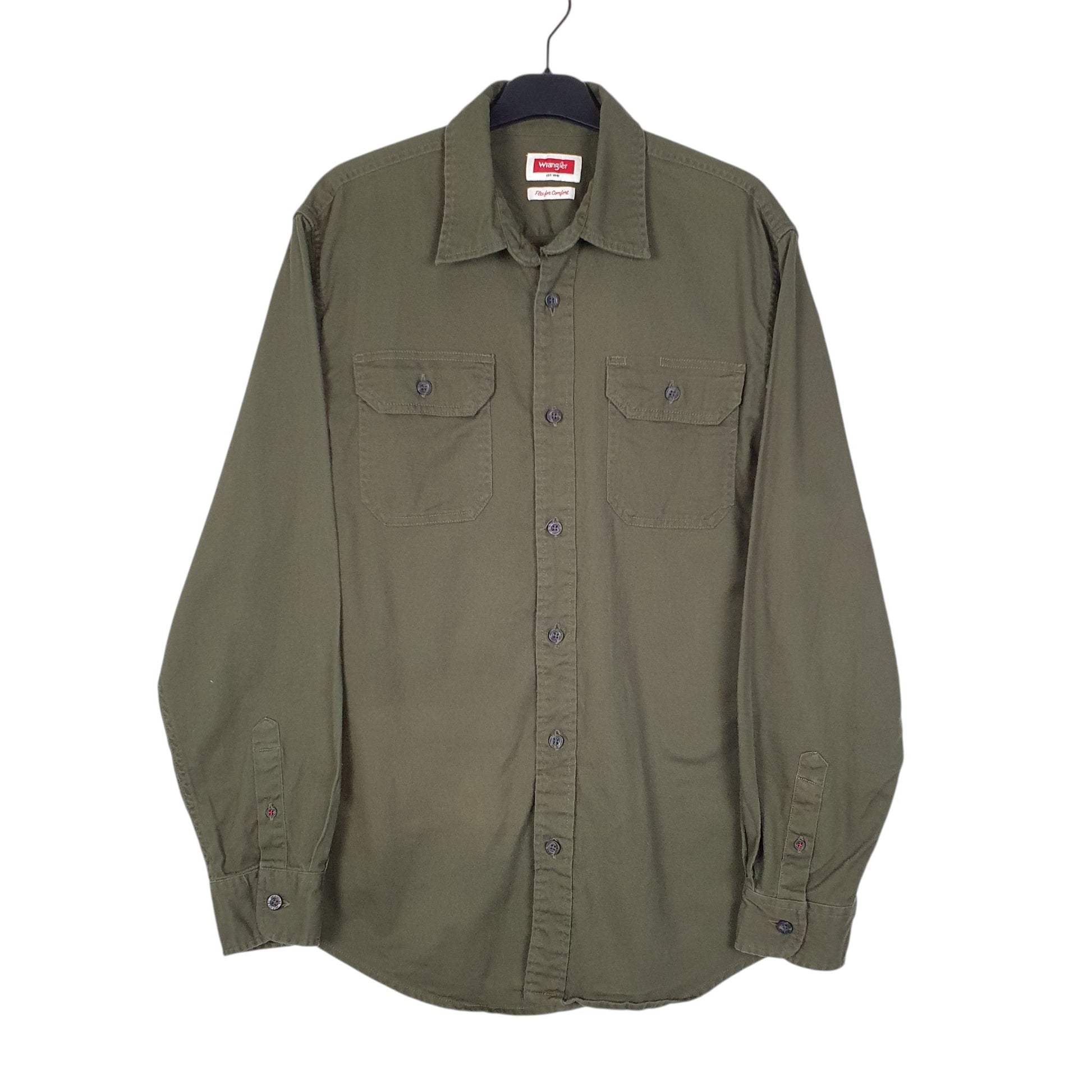 Mens Khaki Wrangler  Long Sleeve Shirt