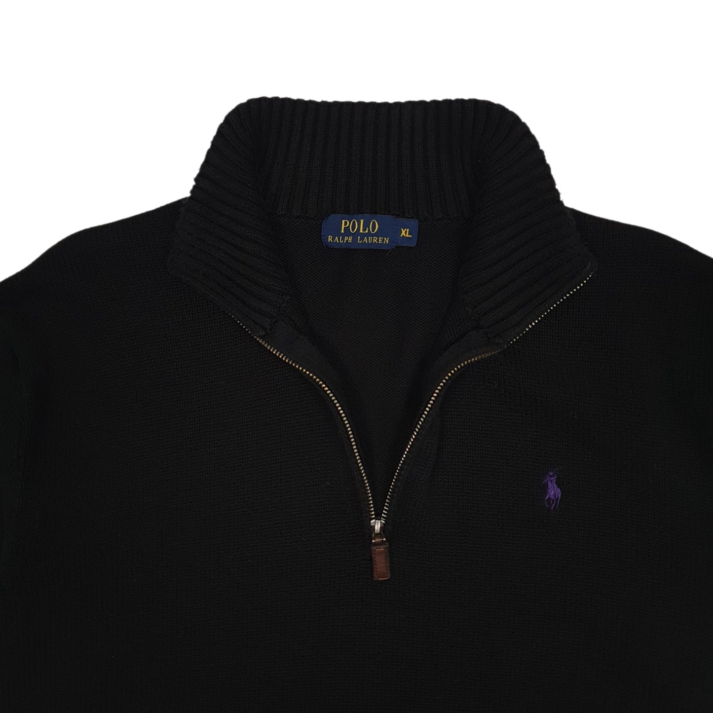 Mens Black Polo Ralph Lauren  Quarter Zip Jumper