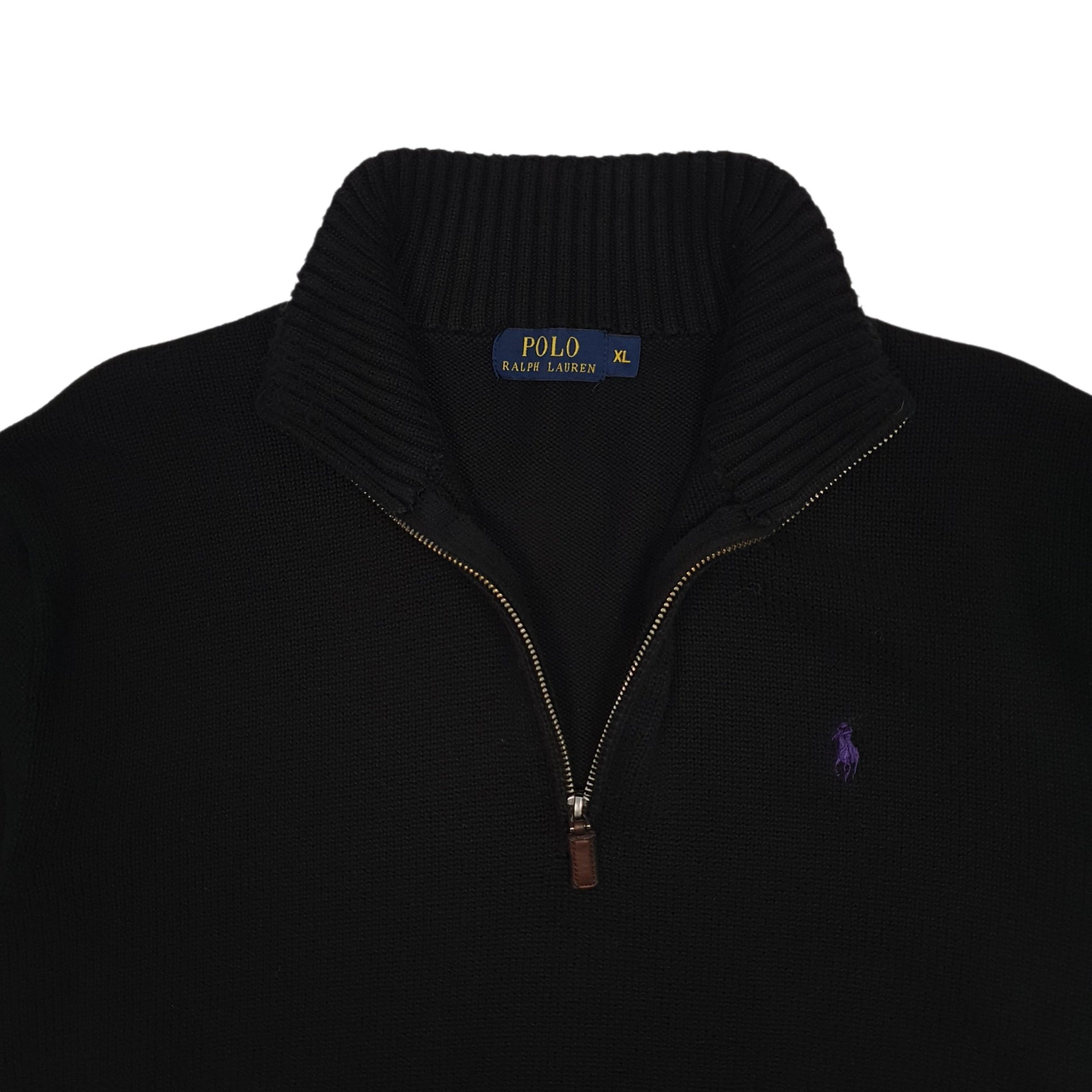 Mens Black Polo Ralph Lauren  Quarter Zip Jumper