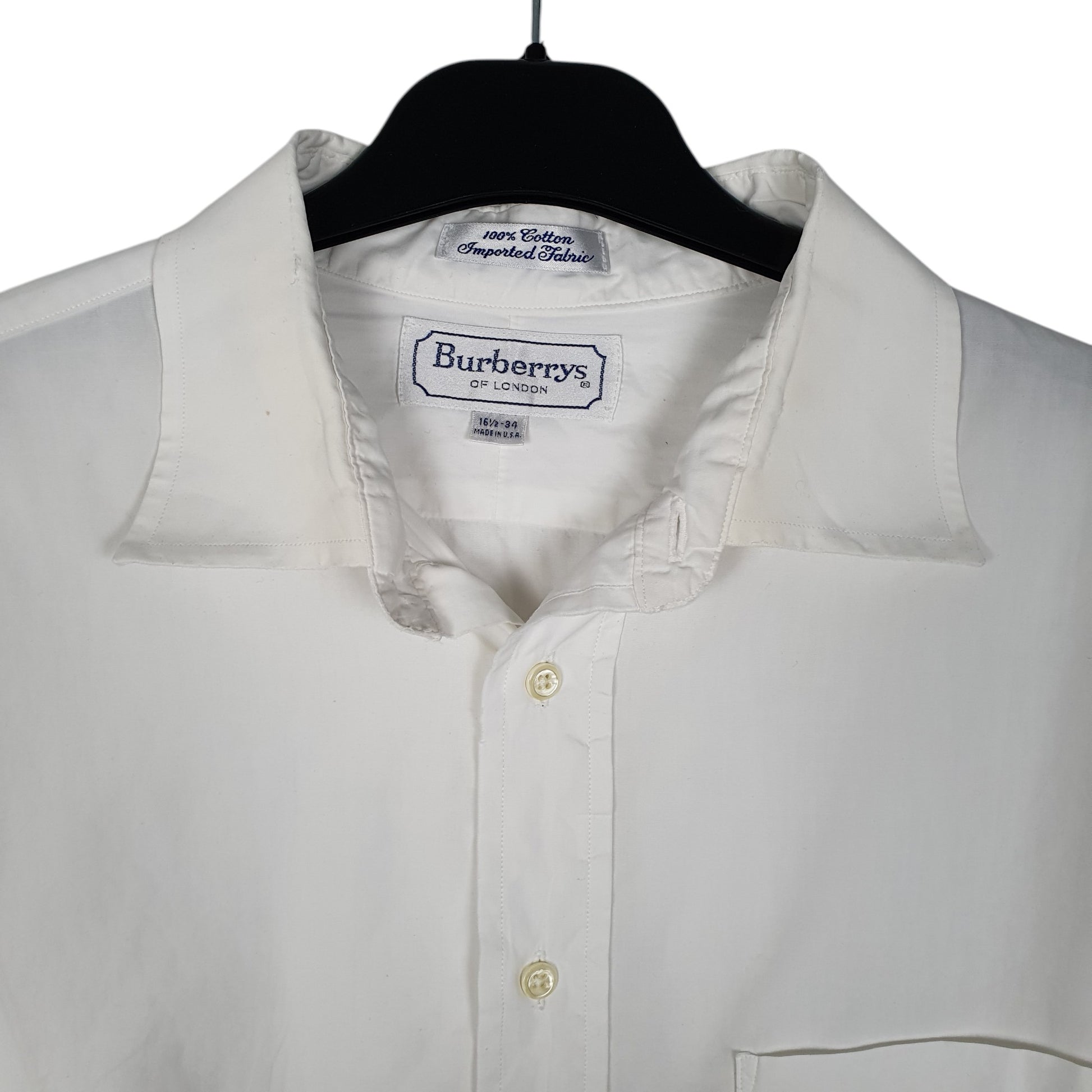 Mens White Burberry Vintage 90s  Shirt