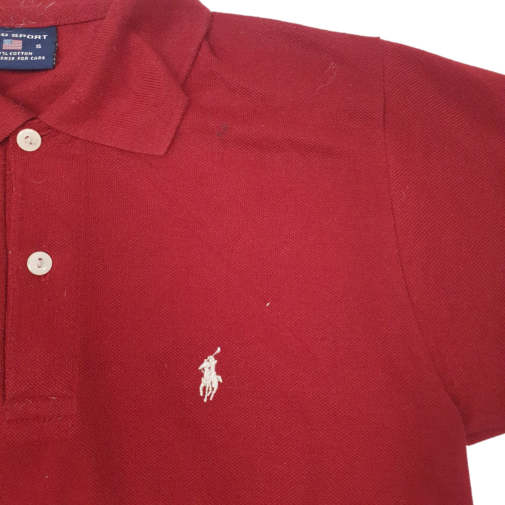 Mens Burgundy Ralph Lauren Polo Sport  Polo Shirt
