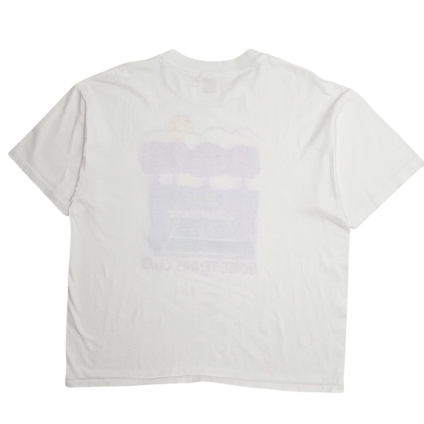 Mens White Hanes Single Stitch Vintage 90s Boise Tennis Club  T Shirt