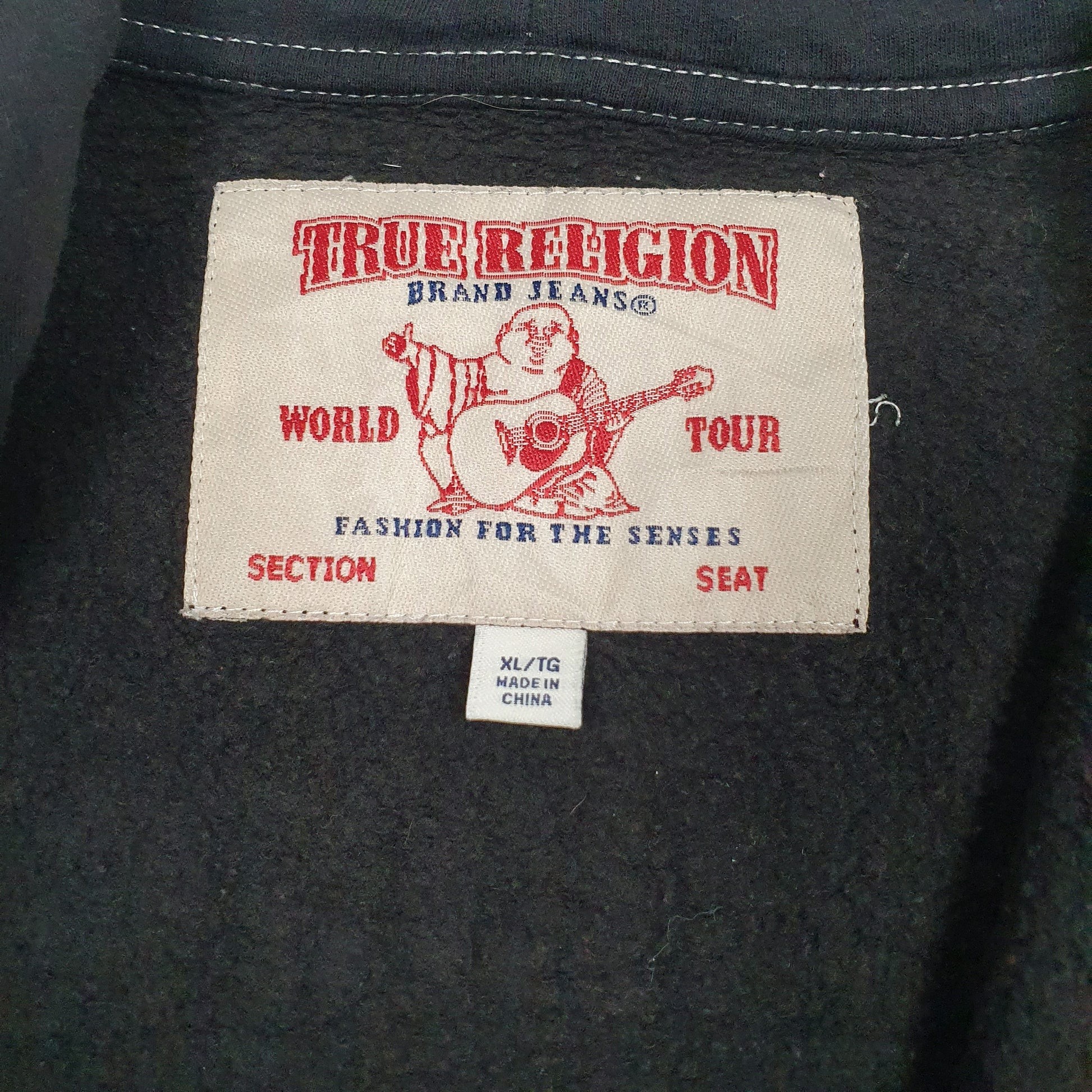 Mens Black True Religion  Full Zip Jumper
