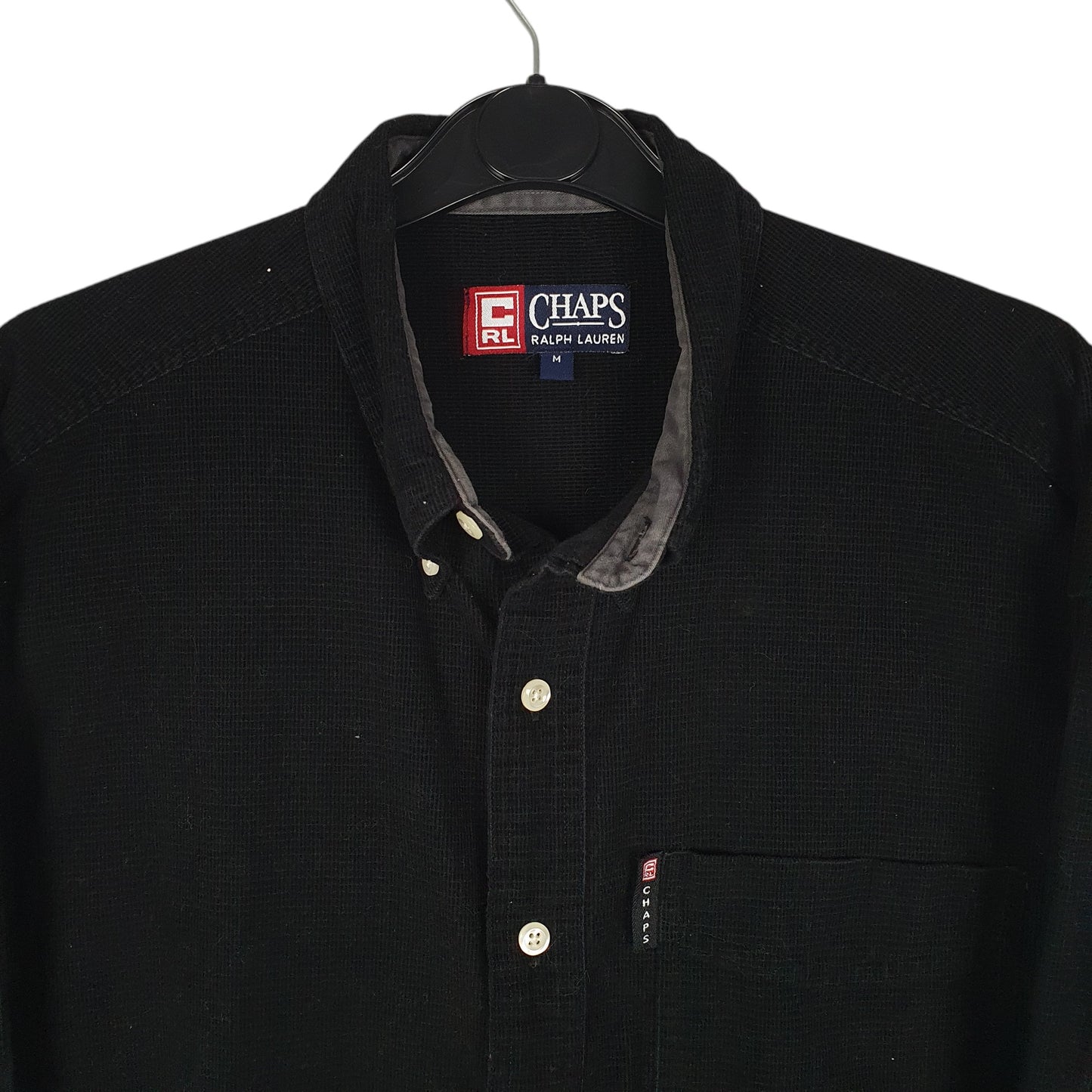 Mens Black Ralph Lauren Vintage 90s Corduroy  Shirt