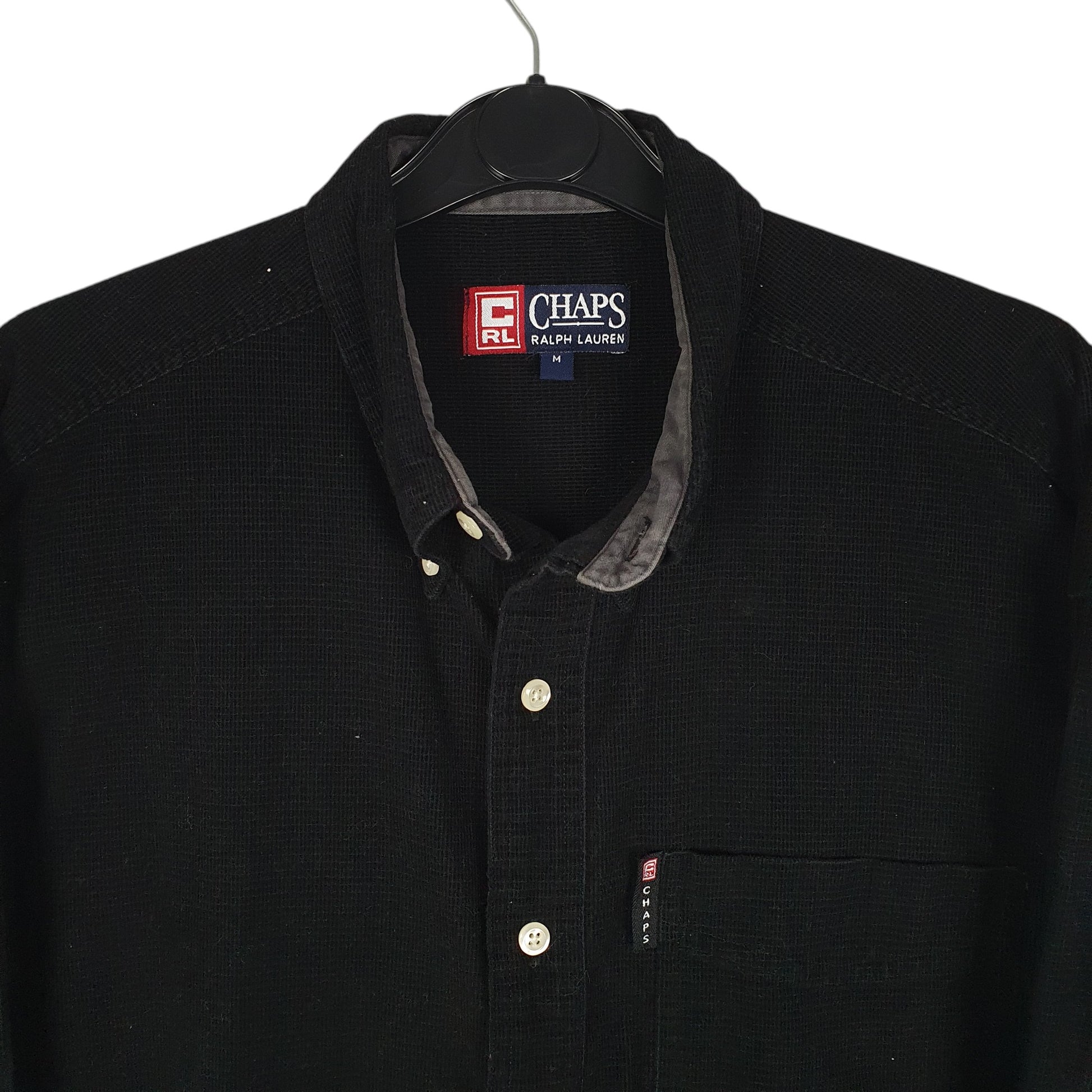 Mens Black Ralph Lauren Vintage 90s Corduroy  Shirt