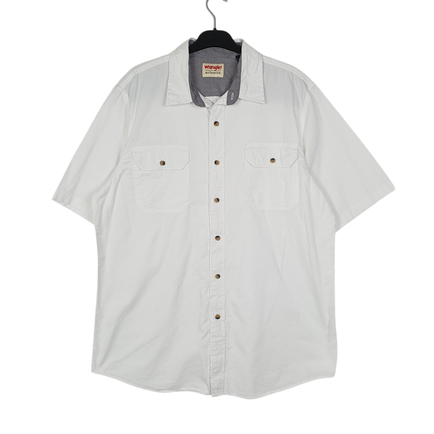 Mens White Wrangler  Short Sleeve Shirt