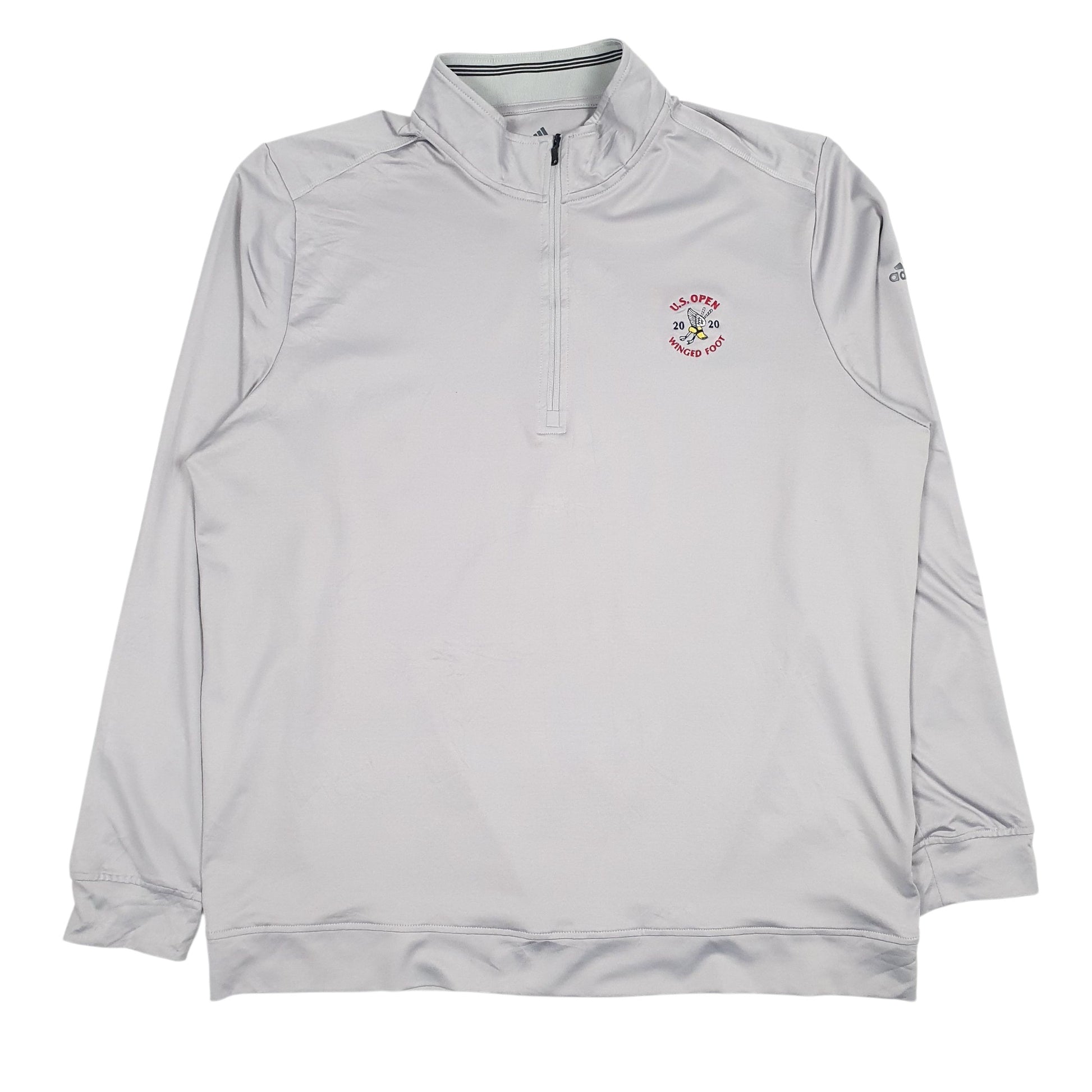 Mens Grey Adidas US Open Quarter Zip Jumper