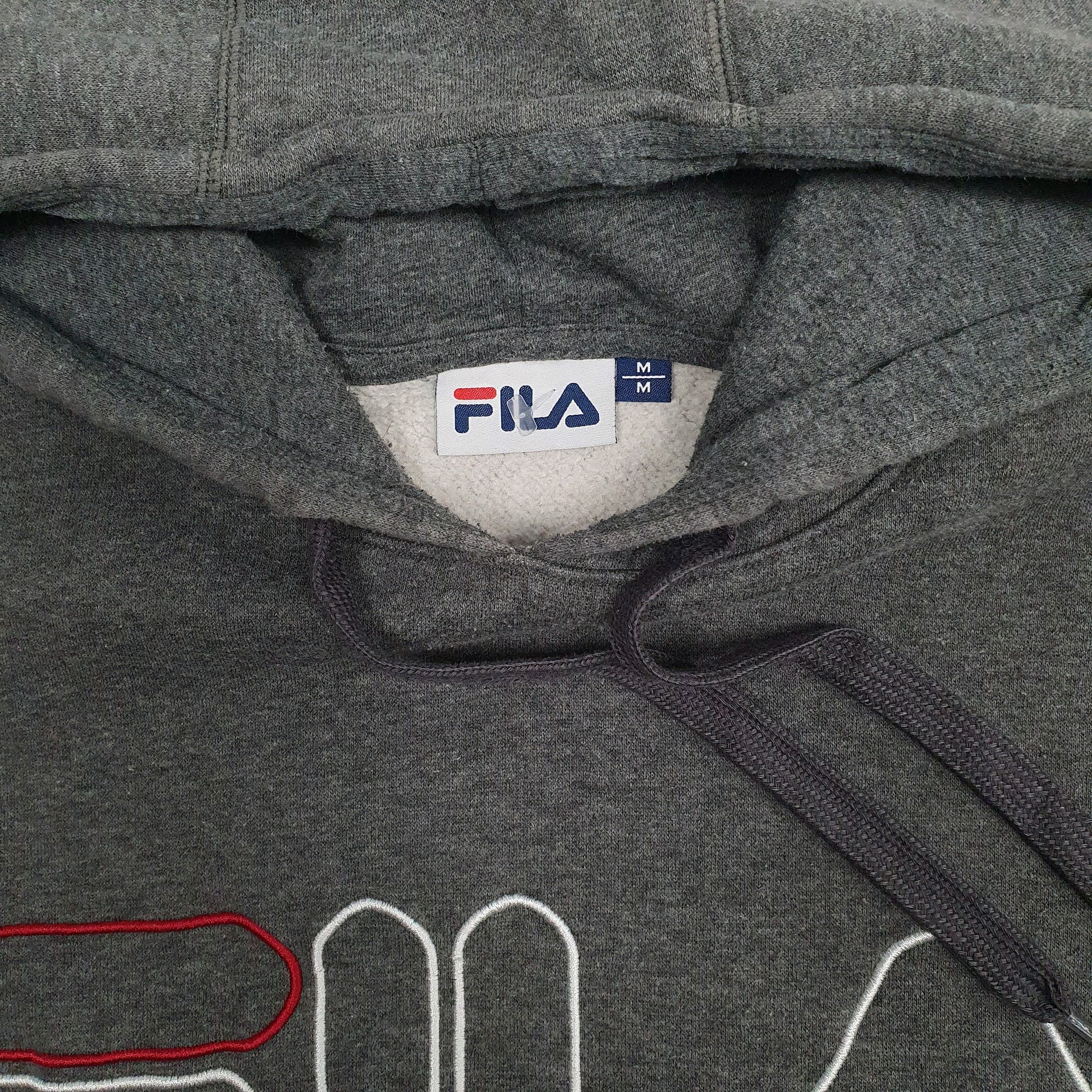 Mens Grey Fila  Hoodie Jumper