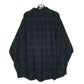 Mens Navy L.L.Bean Scotch Plaid Flannel  Shirt