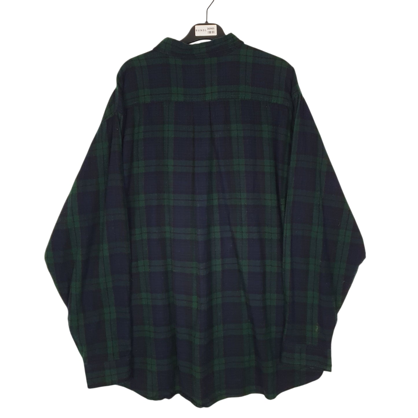 Mens Navy L.L.Bean Scotch Plaid Flannel  Shirt