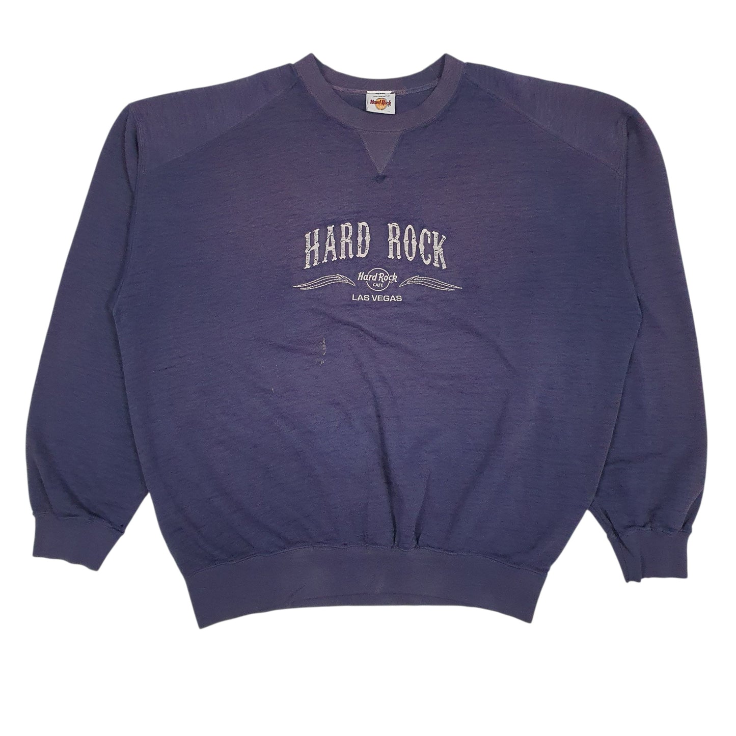 Mens Blue Hard Rock Spellout Las Vegas Lightweight Crewneck Jumper